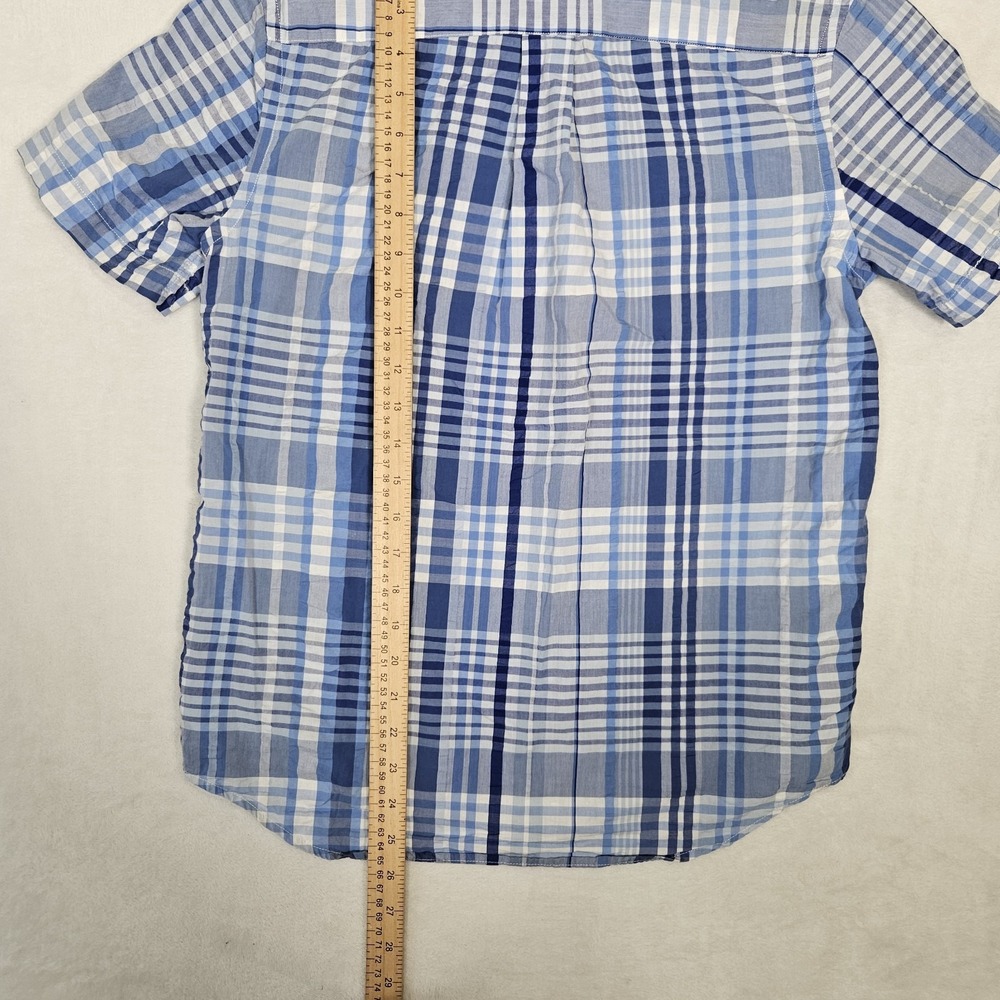Polo Ralph Lauren Boys Performance Blue Plaid Shirt‎ Size L 14-16 Preppy Casual - Picture 5 of 7